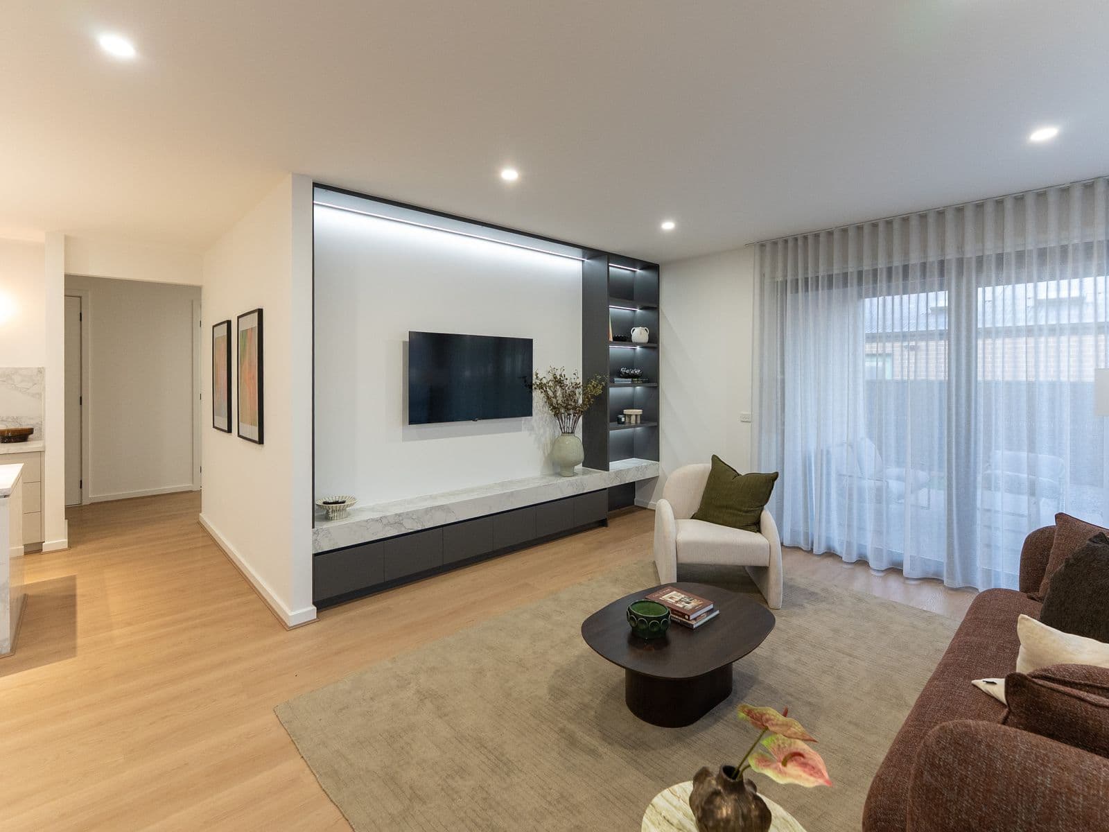 Inside a finished DBN Homes build — living area
